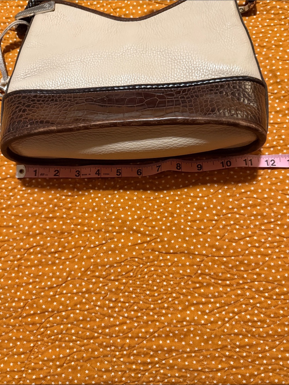 Brighton Beige and Brown Leather Shoulder Bag with Heart Charm - Picture 8 of 10